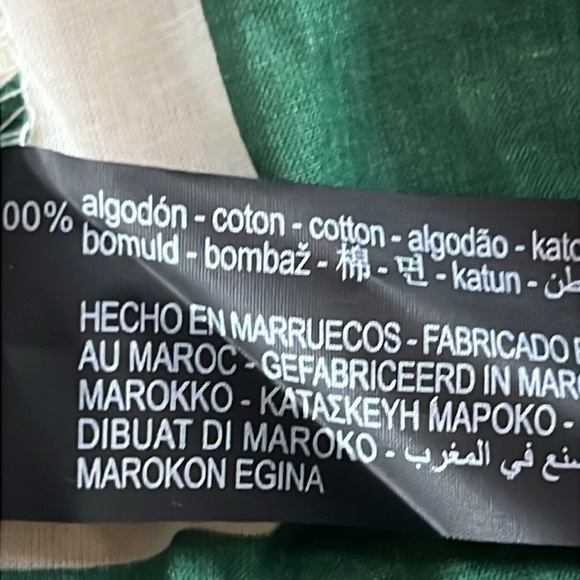 New! Zara small green combo geometric print front button ruffled hem dress. - Picture 14 of 14